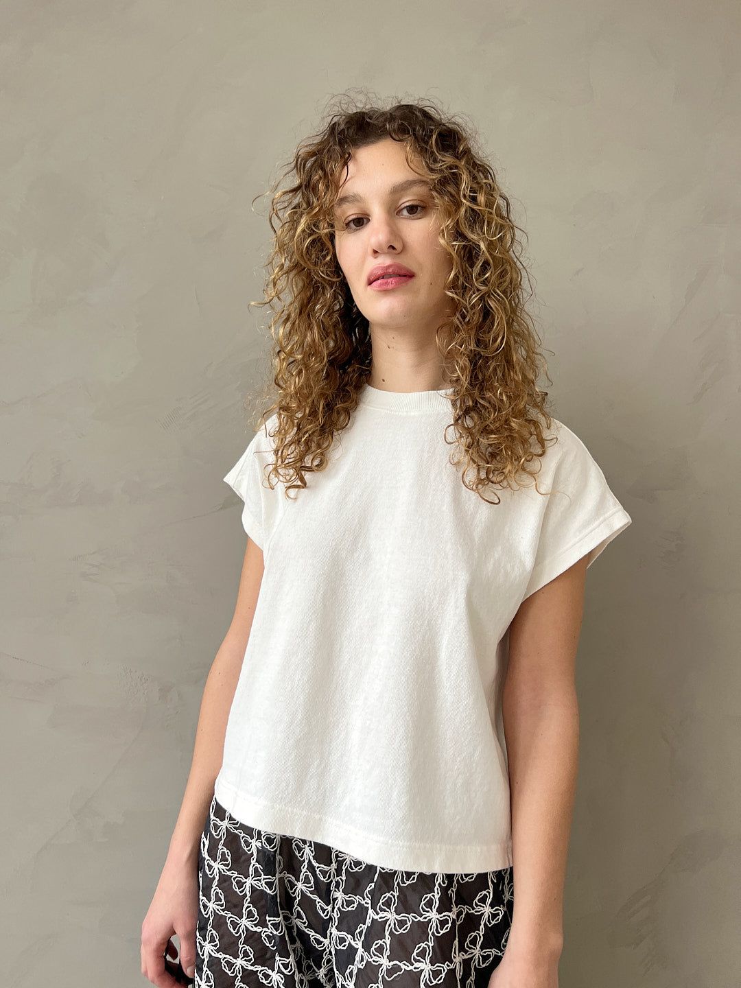Jeanne Tee - White Cotton sold by Lisa Says Gah