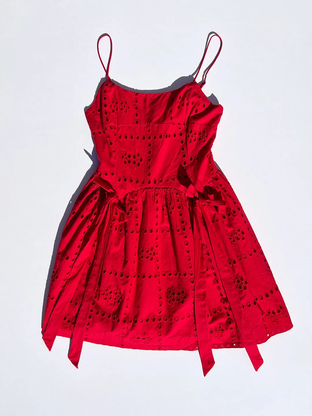 Penelope Mini Dress - Red Broderie sold by Lisa Says Gah product image thumbnail 5
