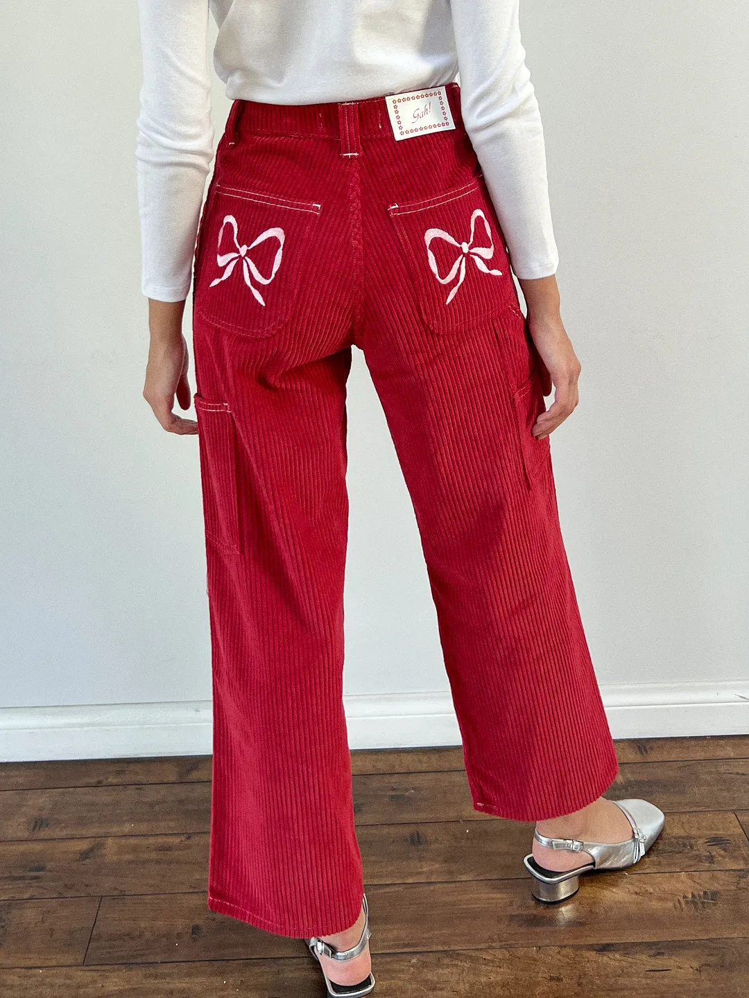 Dylan Pant - Cherry/Bows sold by Lisa Says Gah