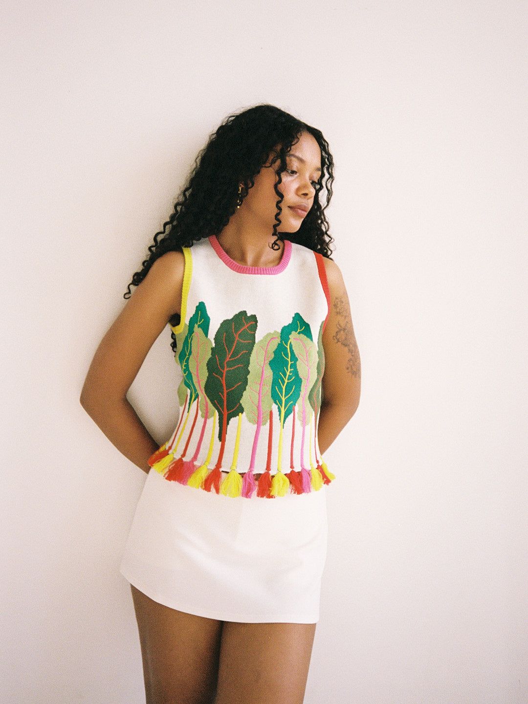 Rainbow Chard Sweater - Ivory sold by Lisa Says Gah product image thumbnail 3