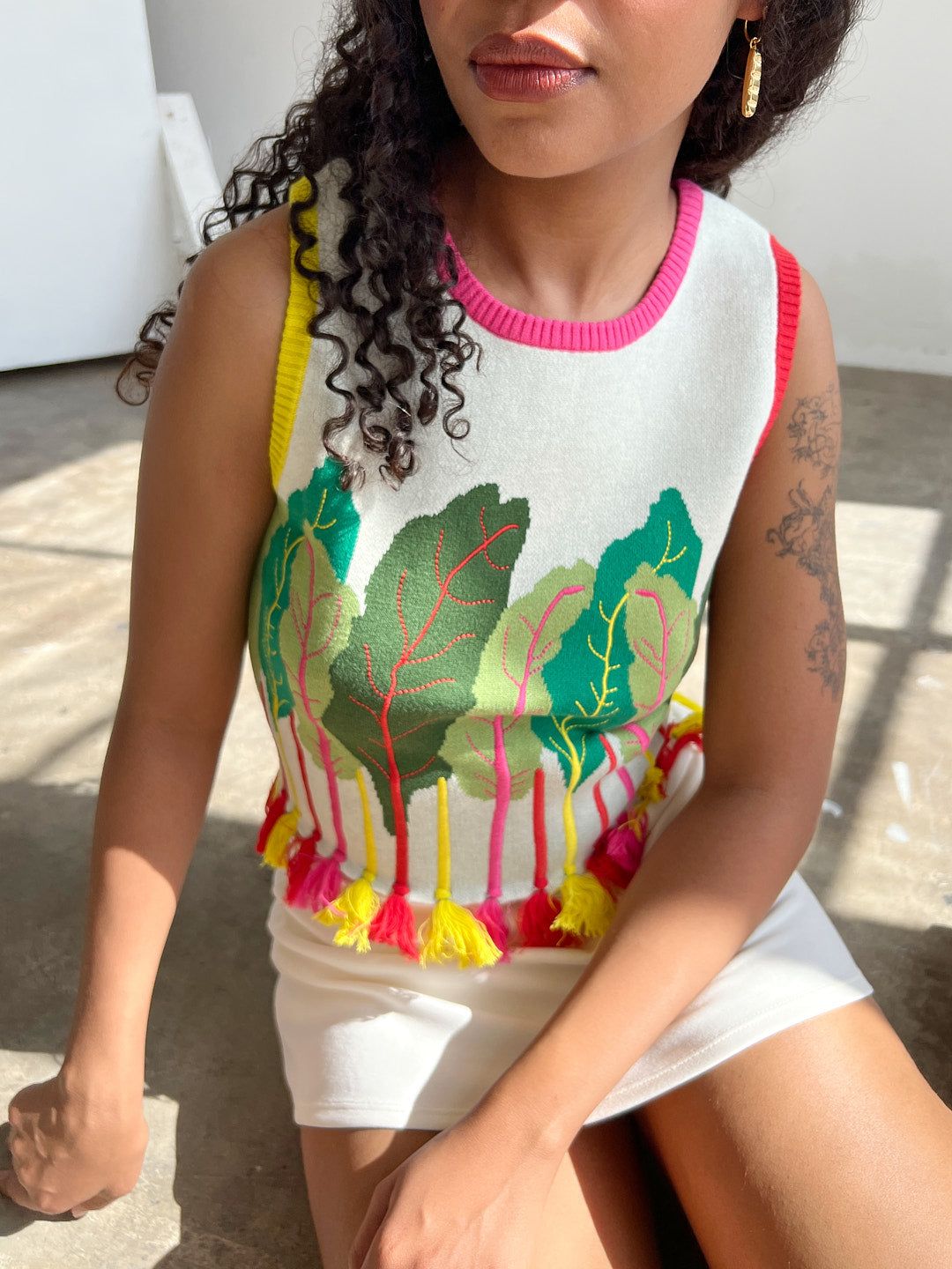 Rainbow Chard Sweater - Ivory sold by Lisa Says Gah product image thumbnail 4