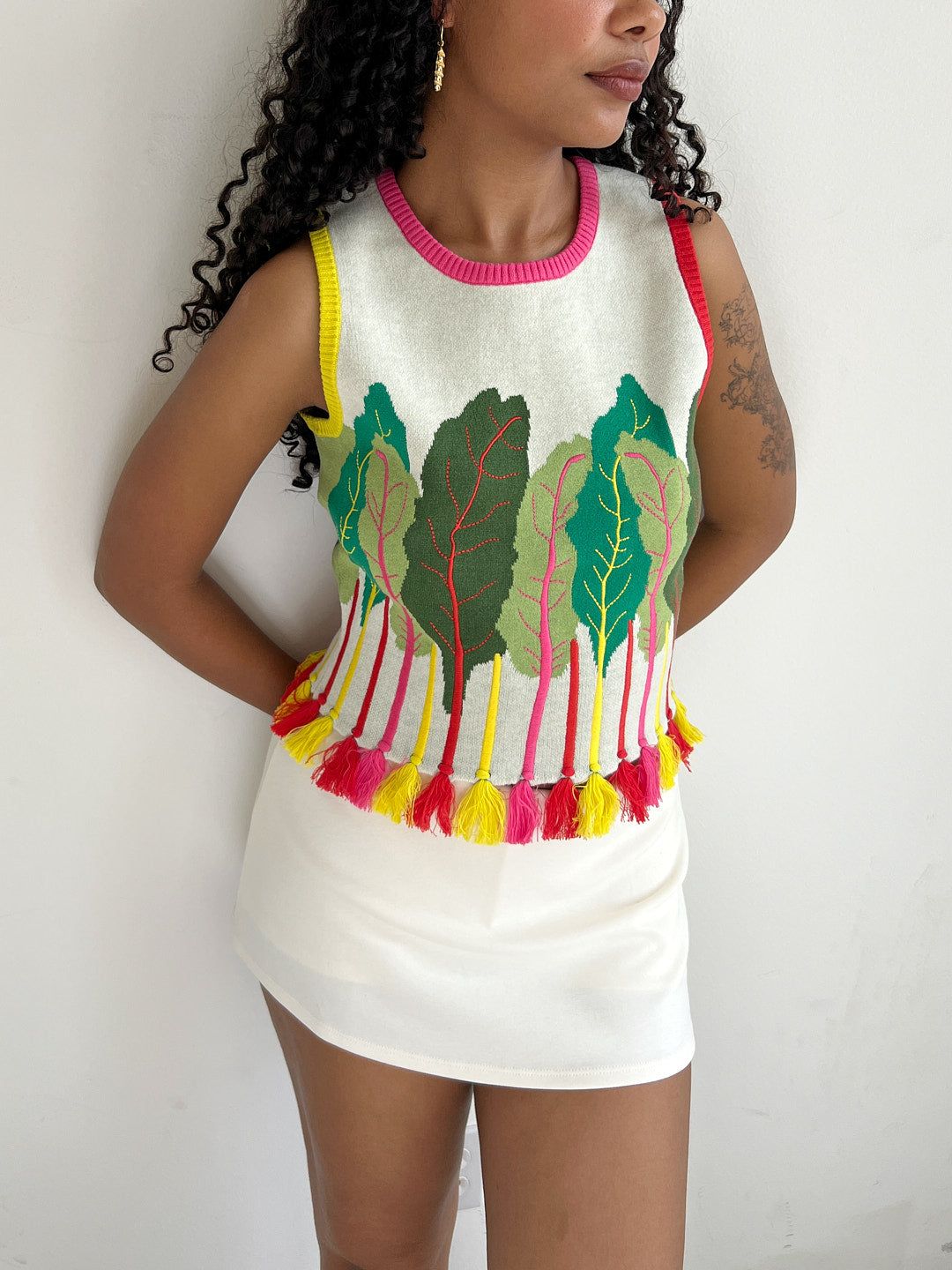 Rainbow Chard Sweater - Ivory sold by Lisa Says Gah product image thumbnail 2