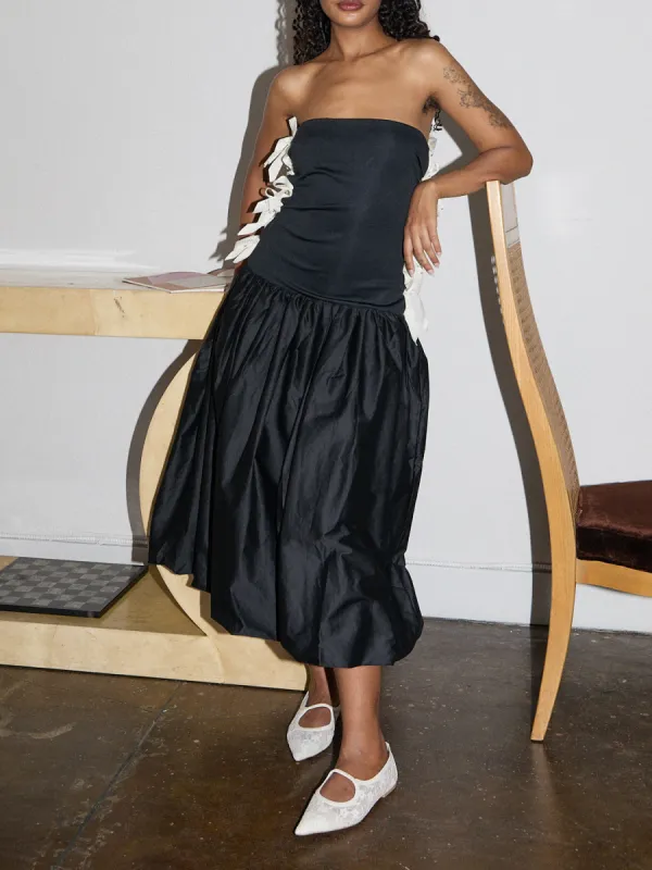 Side Bows Cut-Out Dress - Black/ Measuring Tape made by Lisa Says Gah
