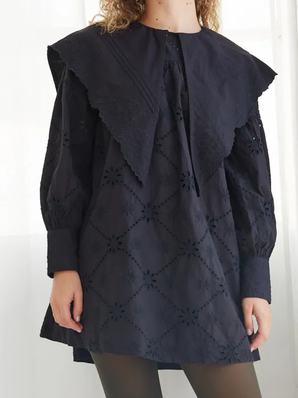 Candice Collared Mini Dress - Black sold by Lisa Says Gah