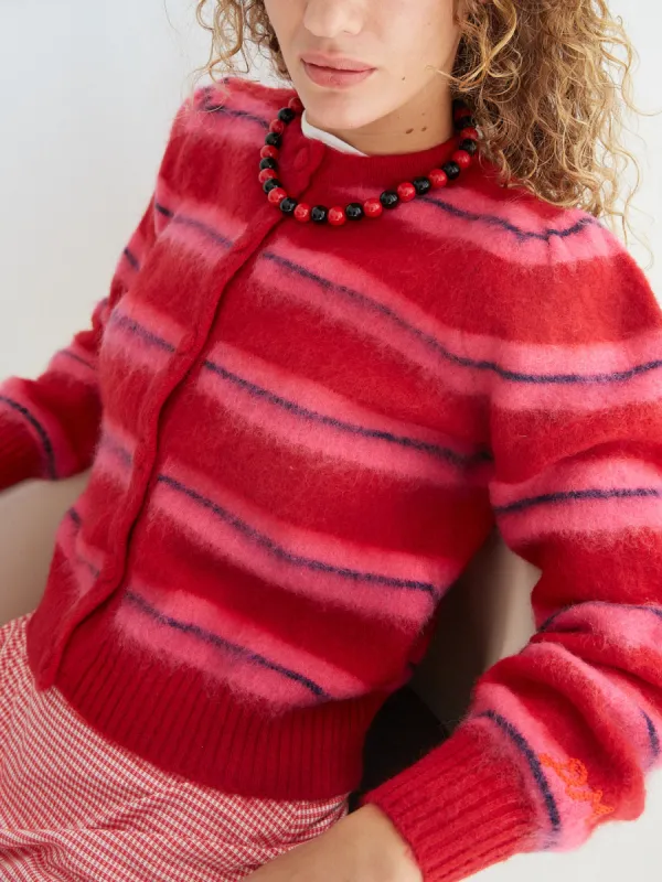 Cece Stripe Cardi - Pink Stripe sold by Lisa Says Gah