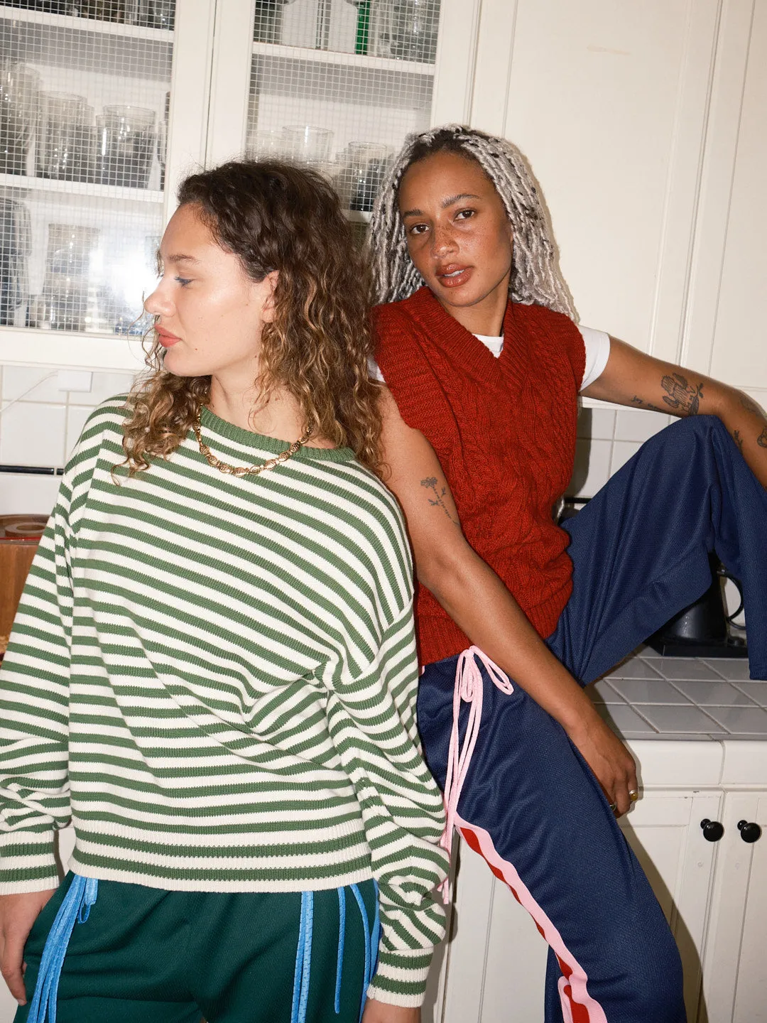 "I Can't Believe it's Not Vintage" Crewneck - Green Stripe sold by Lisa Says Gah product image thumbnail 4