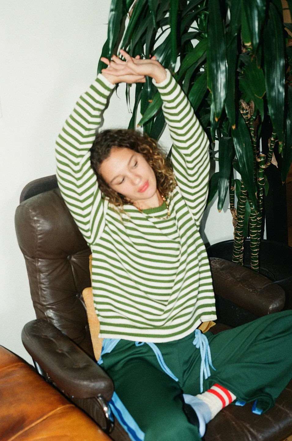 "I Can't Believe it's Not Vintage" Crewneck - Green Stripe sold by Lisa Says Gah product image thumbnail 3