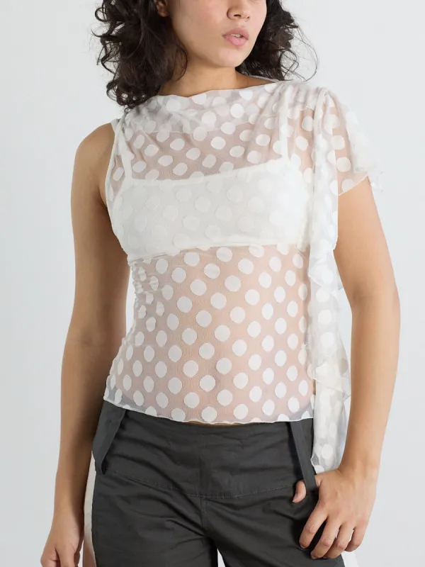 Zehra Top - White Polka sold by Lisa Says Gah