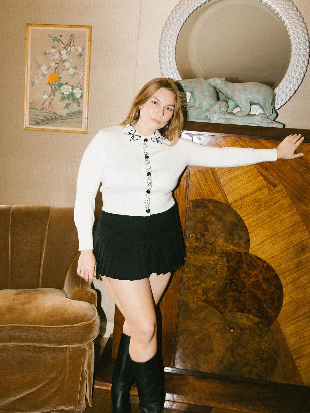 Battenberg Cardi - Ivory Bows sold by Lisa Says Gah product image thumbnail 5