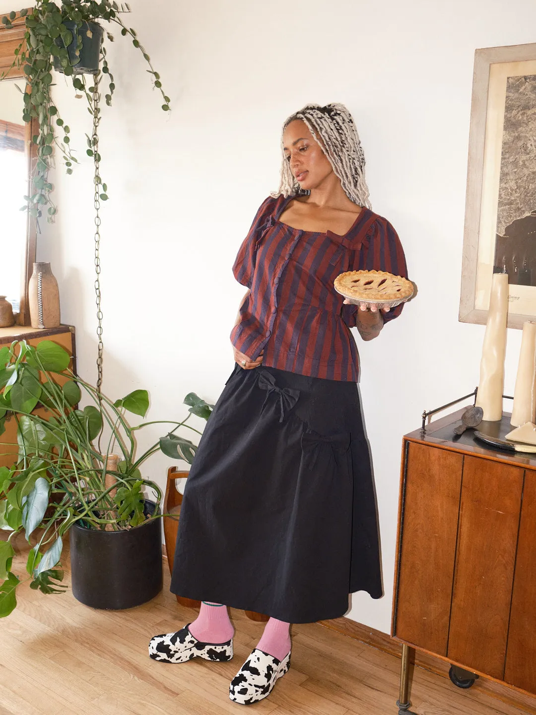 Harriet Blouse - Burgundy Navy Stripe sold by Lisa Says Gah product image thumbnail 2