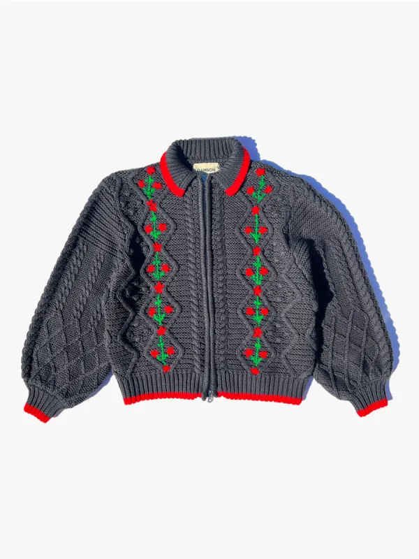 Grandpa Cardigan - Charcoal Cable sold by Lisa Says Gah