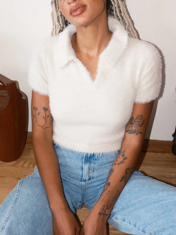 Noemie Tricot Sweater - Ecru sold by Lisa Says Gah