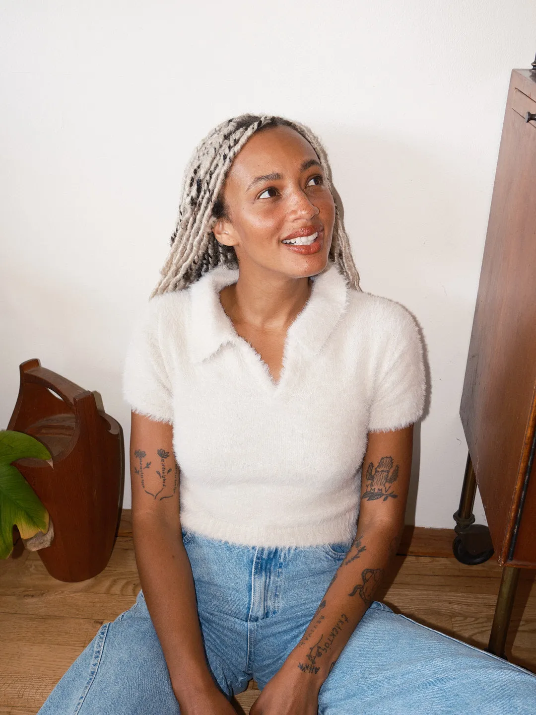 Noemie Tricot Sweater - Ecru sold by Lisa Says Gah product image thumbnail 4