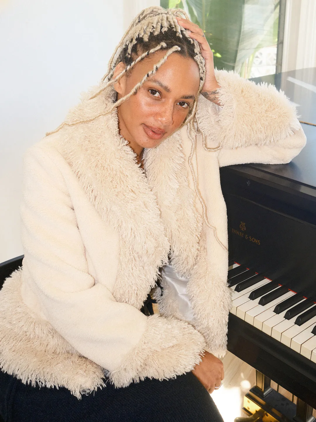 Sherpa Jacket - Cream sold by Lisa Says Gah product image thumbnail 3