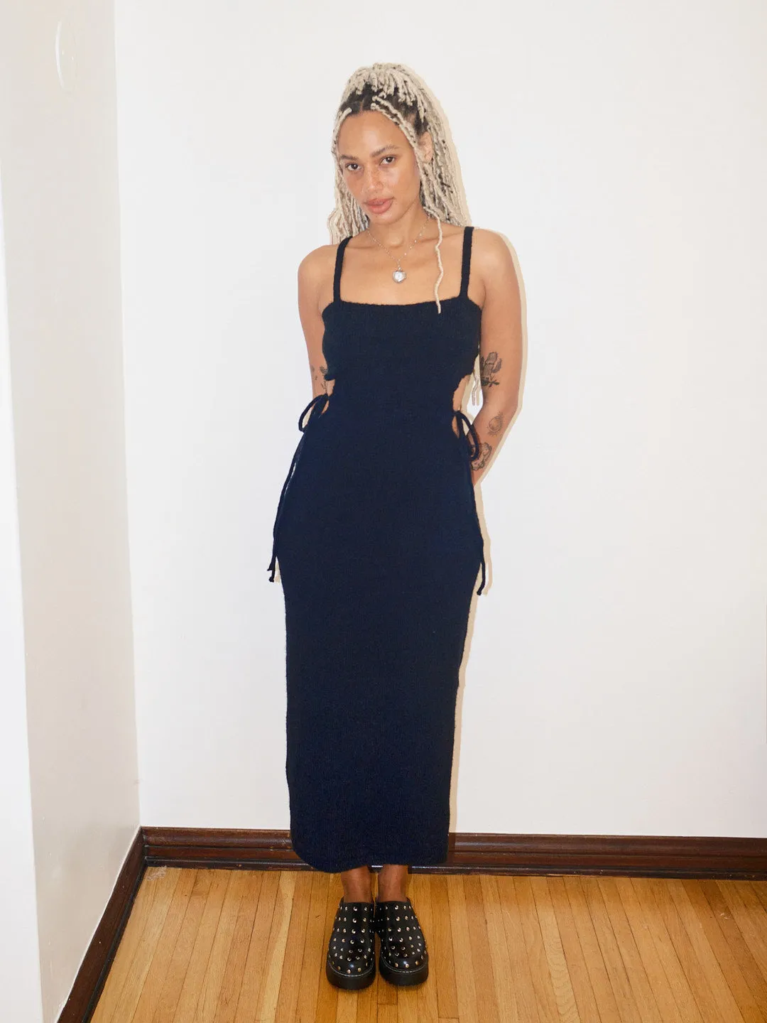 Tie Me Knit Long Dress - Black sold by Lisa Says Gah product image thumbnail 4