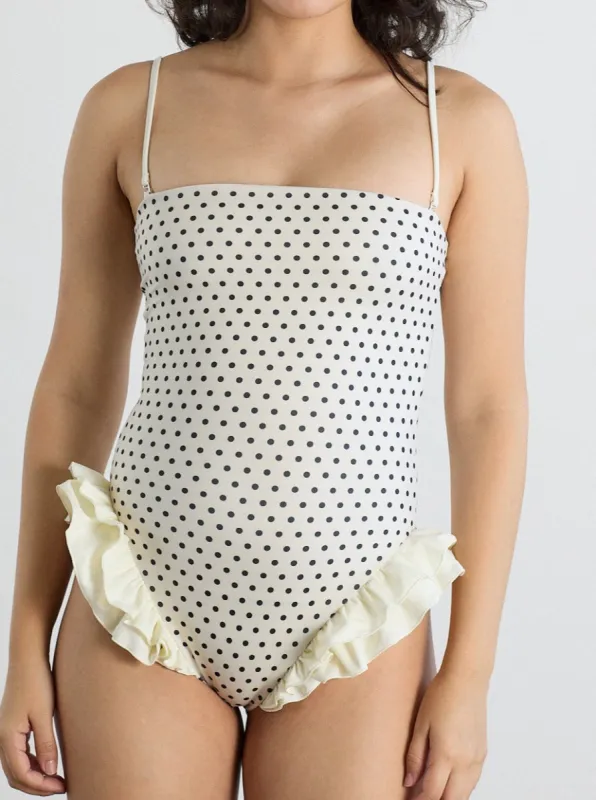 Margot One Piece - White Polka sold by Lisa Says Gah