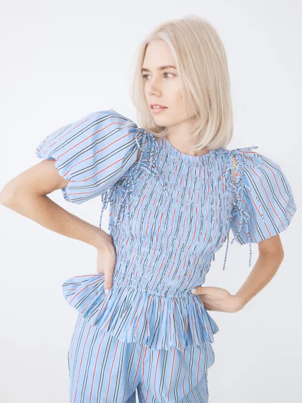 Becca Blouse - Bold Blue Stripe sold by Lisa Says Gah