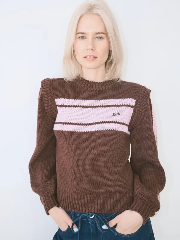 Poppy Crew Neck Jumper - Burg/Lilac made by Damson Madder
