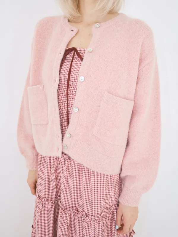 Amélie Alpaca Cardigan - Pink Rose sold by Lisa Says Gah