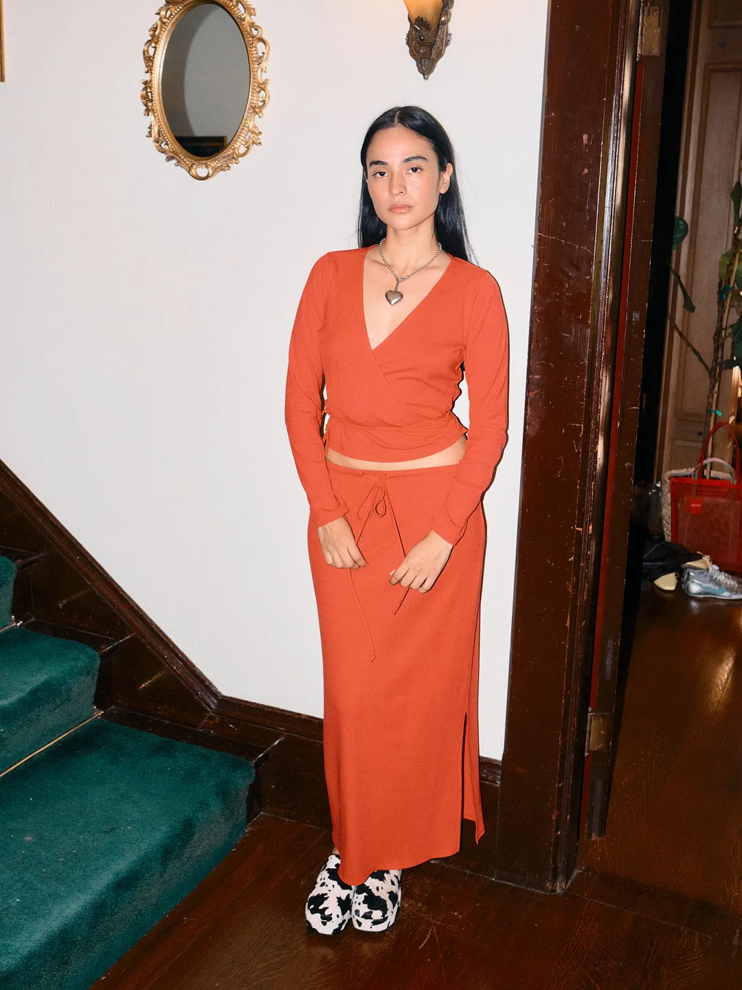 Simone Midi Skirt - Cherry sold by Lisa Says Gah product image thumbnail 2