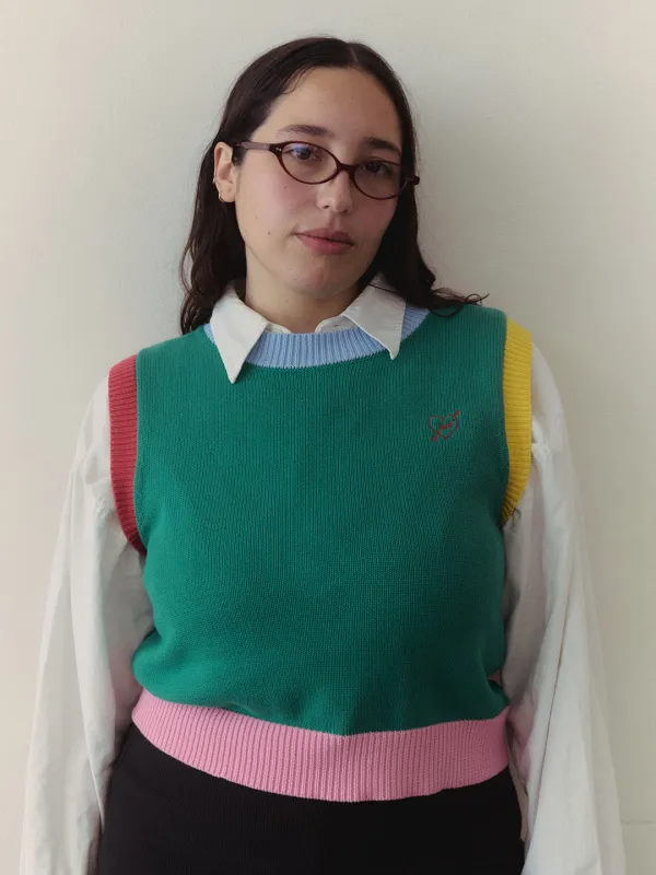 Quinn Sweater Vest - Colorblock sold by Lisa Says Gah