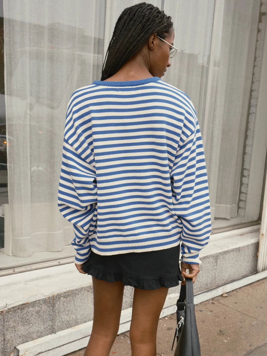 "I Can't Believe it's Not Vintage" Crewneck - Blue Stripe sold by Lisa Says Gah product image thumbnail 5