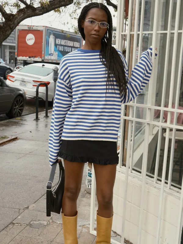 "I Can't Believe it's Not Vintage" Crewneck - Blue Stripe sold by Lisa Says Gah