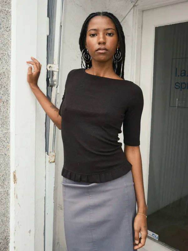 Swan Top - Licorice sold by Lisa Says Gah