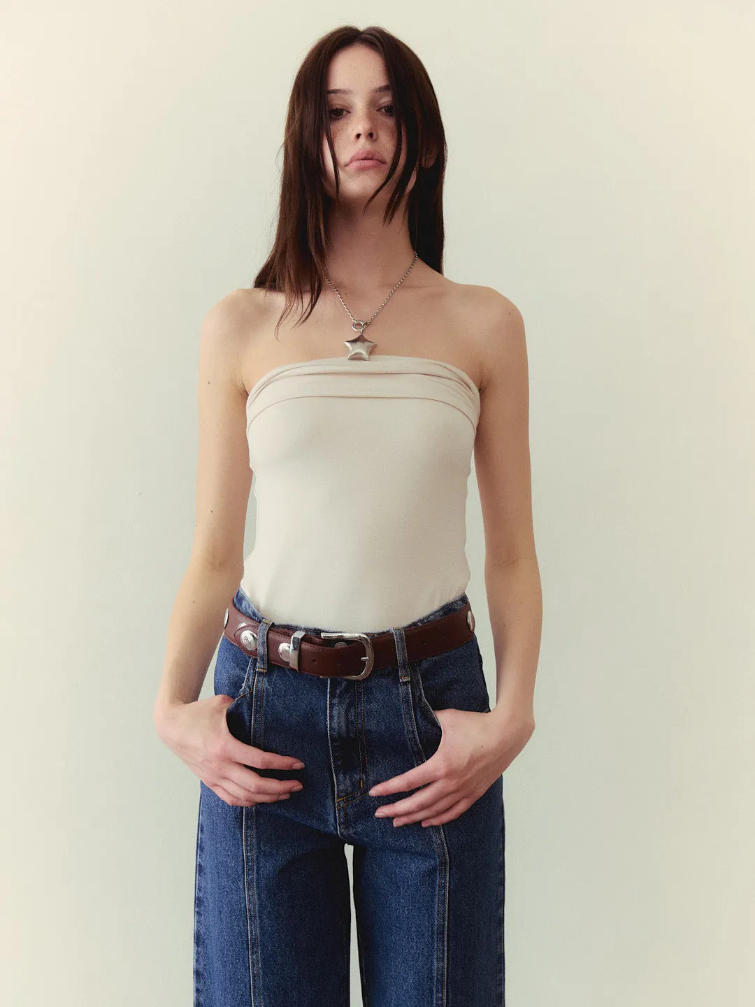 Mila Tube Top - Oat sold by Lisa Says Gah product image thumbnail 3