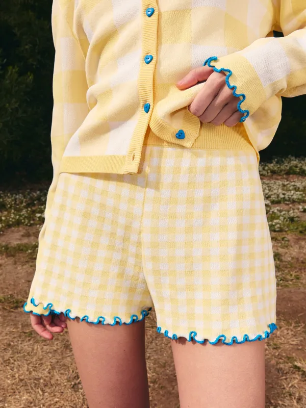 Heather Gingham Short - Polly Pocket™ Yellow sold by Lisa Says Gah