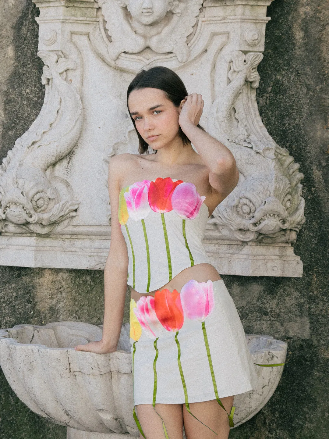 Tulip Bouquet Skirt - Off-White sold by Lisa Says Gah product image thumbnail 4