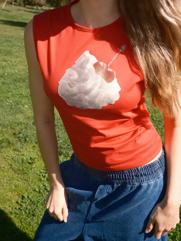 Lenticular Crew Tank - Cherry Whip Patch sold by Lisa Says Gah