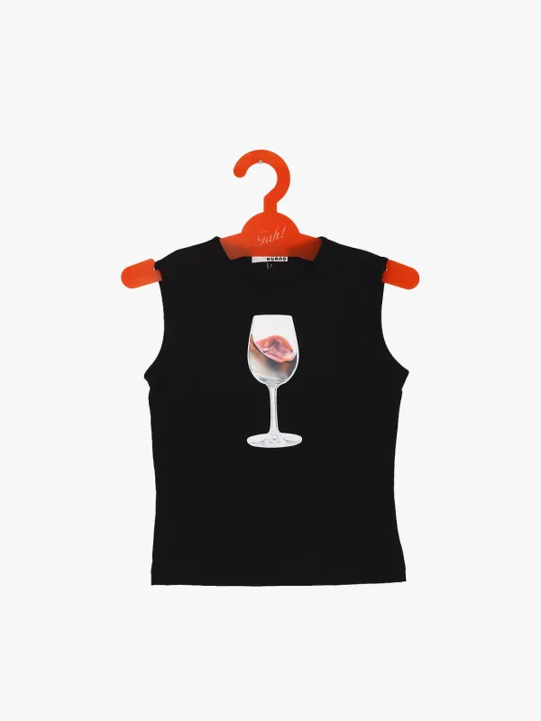 Lenticular Crew Tank - Black Wine Patch sold by Lisa Says Gah