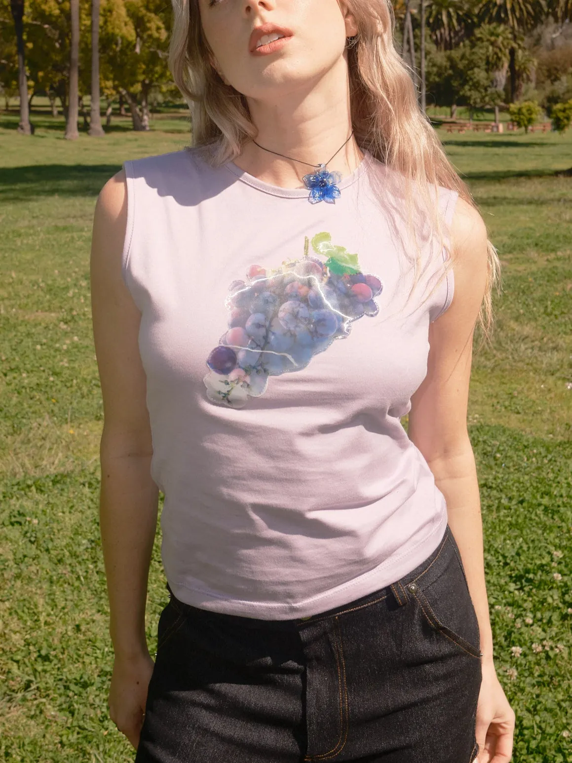 Lenticular Crew Tank - Lavender Grape Patch sold by Lisa Says Gah product image thumbnail 2