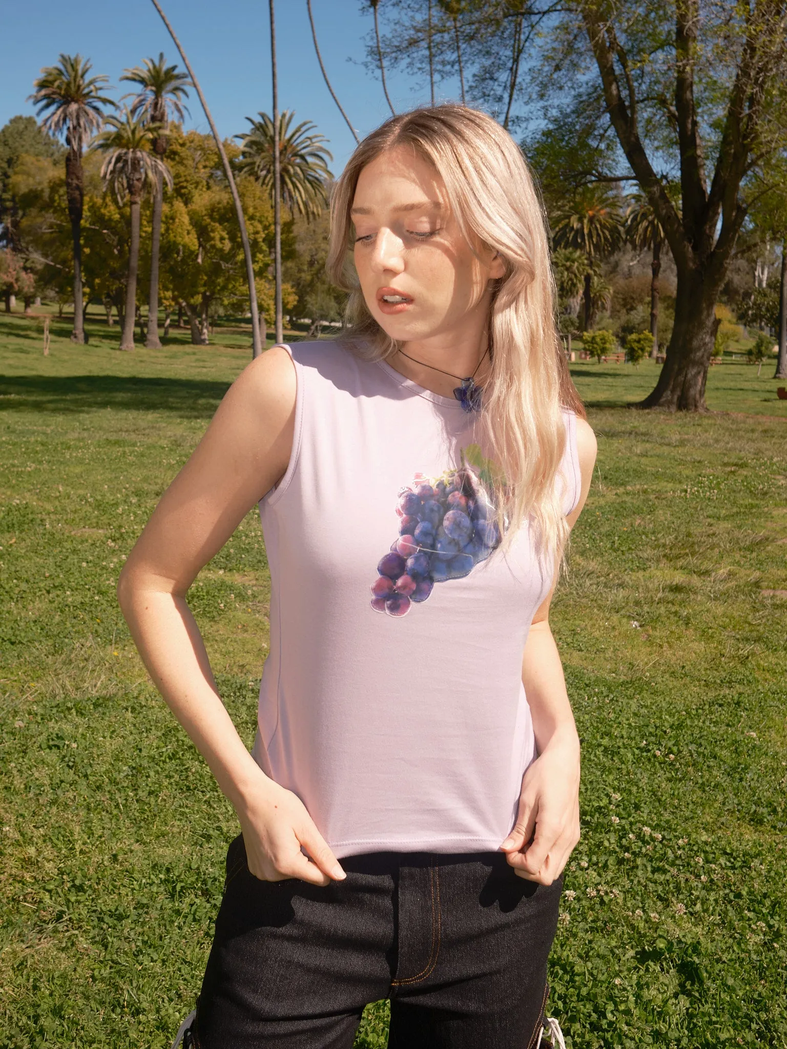 Lenticular Crew Tank - Lavender Grape Patch sold by Lisa Says Gah product image thumbnail 4