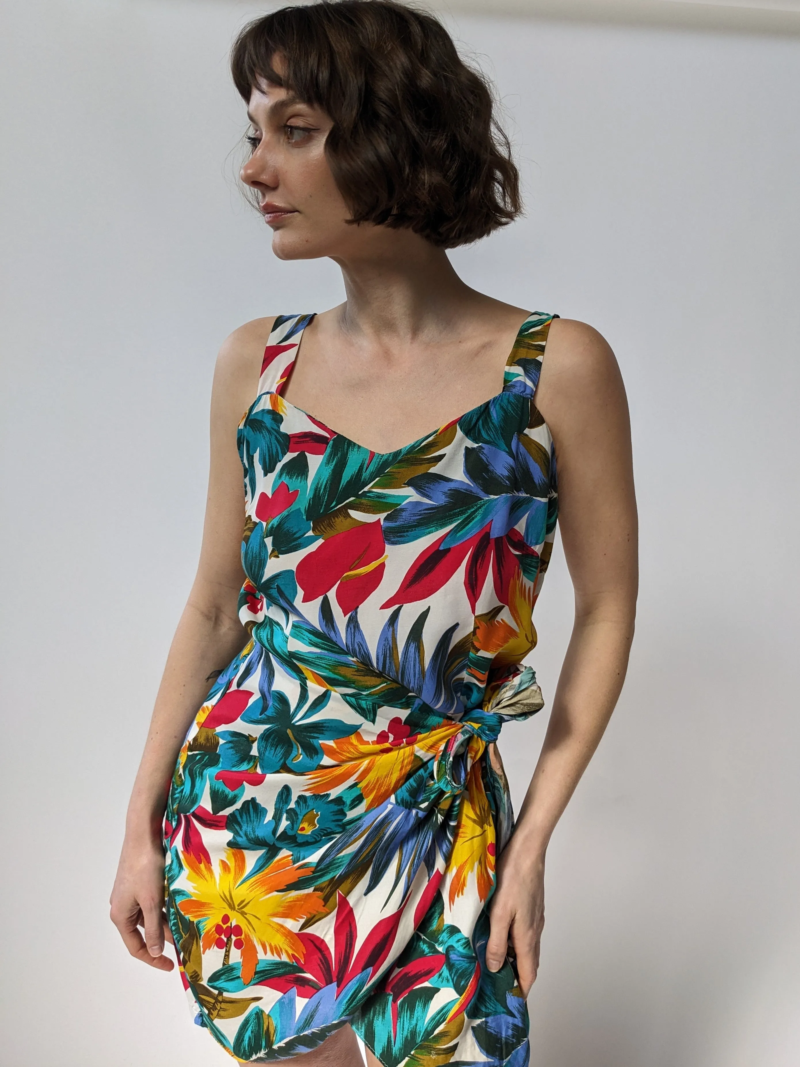 Floral Wrap Dress - Blue Multi sold by Lisa Says Gah product image thumbnail 4