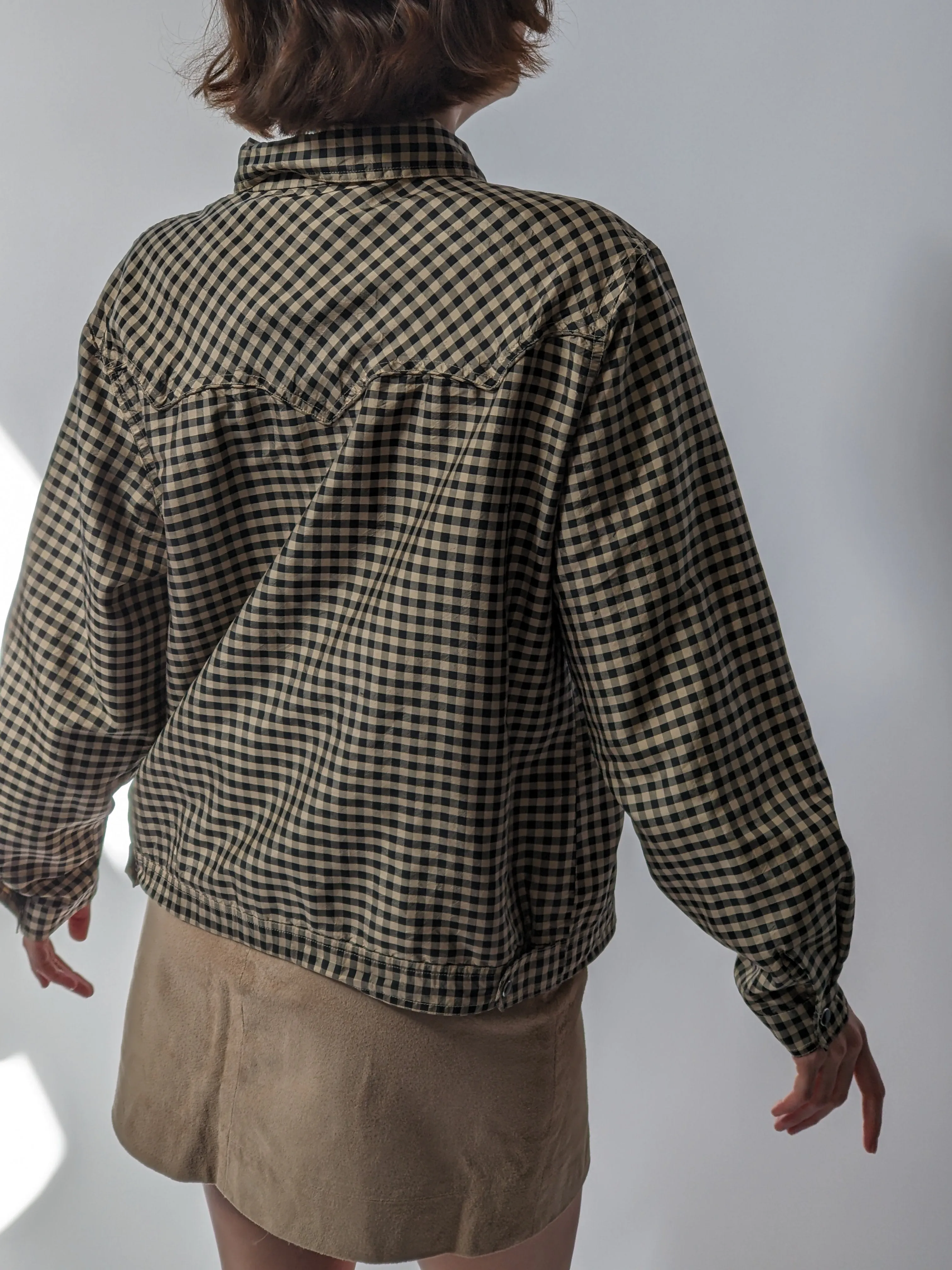 Gingham Silk Jacket - Black Gingham sold by Lisa Says Gah product image thumbnail 3