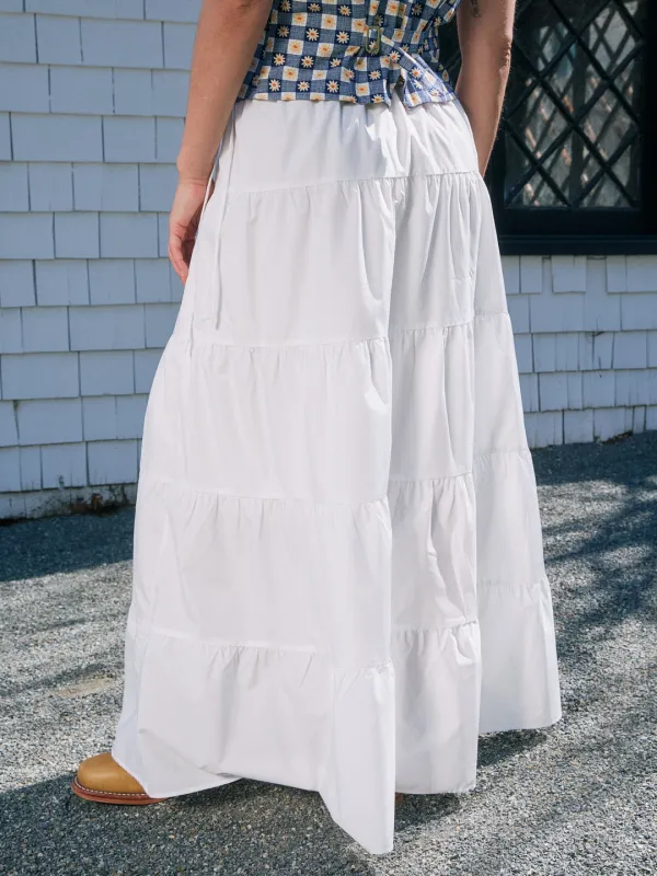 Tiered Maxi Skirt - White sold by Lisa Says Gah