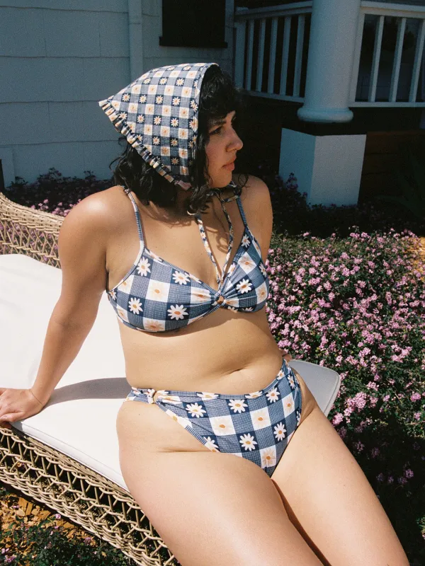 Banks Bottom - Navy Daisy Gingham sold by Lisa Says Gah