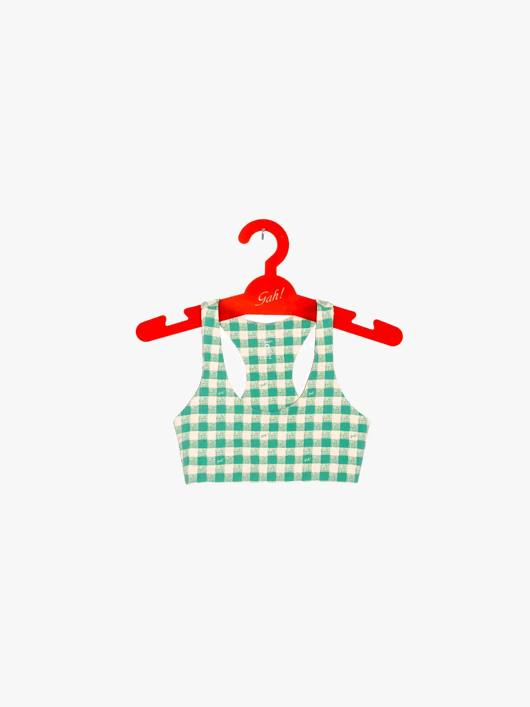 Organic Stretch Sports Bra - Basil Gingham sold by Lisa Says Gah product image thumbnail 2