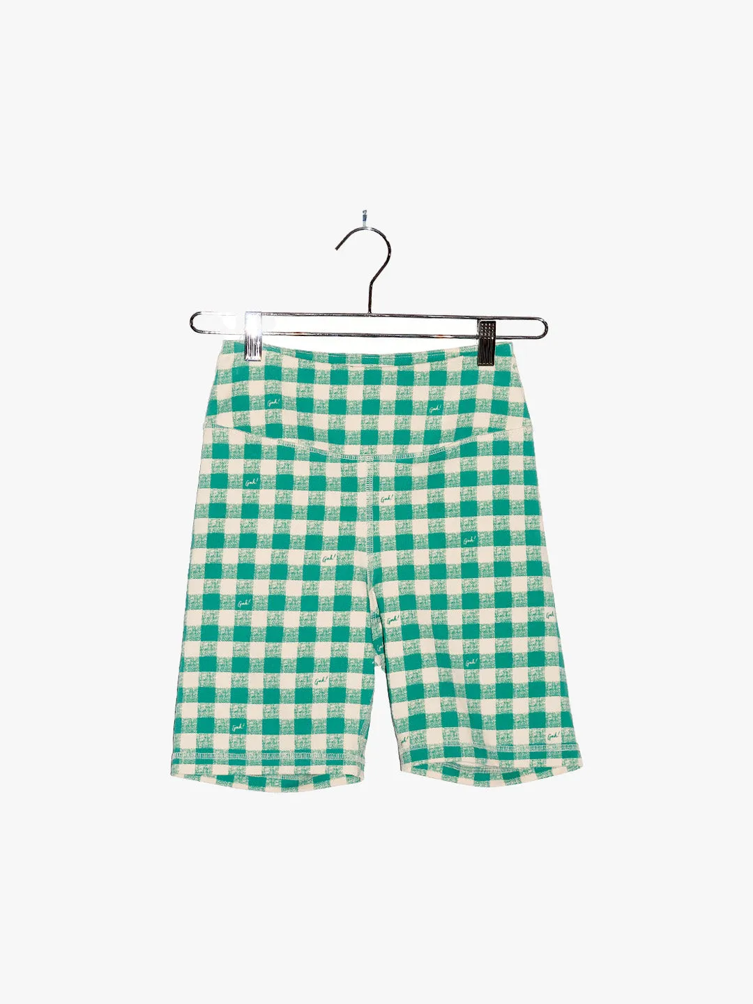 Organic Stretch Biker Short - Basil Gingham sold by Lisa Says Gah product image thumbnail 2