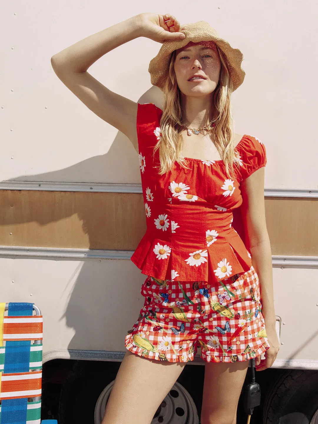 Agatha Short - Garden Critters Gingham sold by Lisa Says Gah product image thumbnail 5