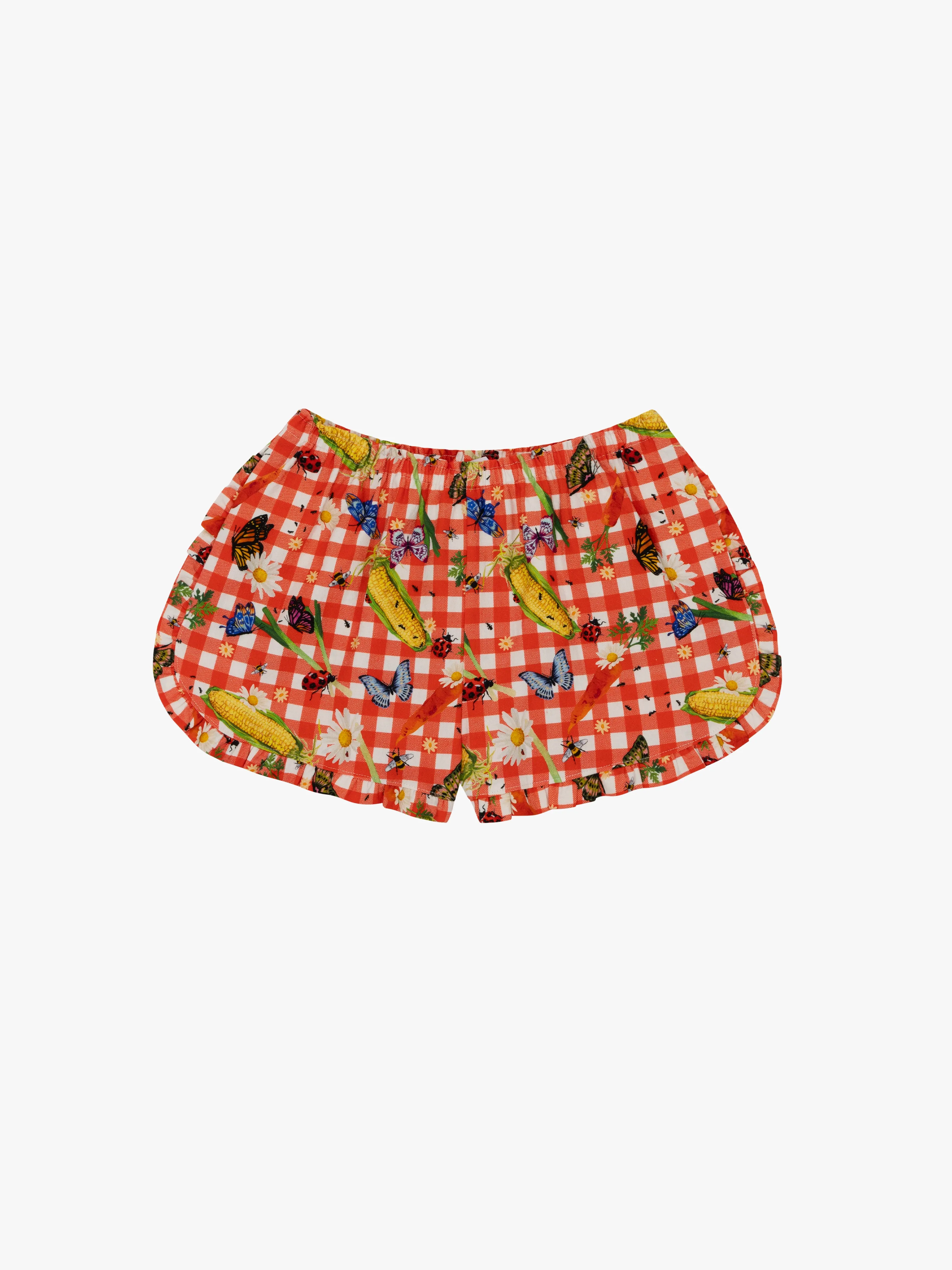Agatha Short - Garden Critters Gingham sold by Lisa Says Gah
