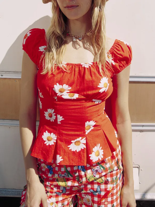 Pat Top - Red Daisy made by Lisa Says Gah