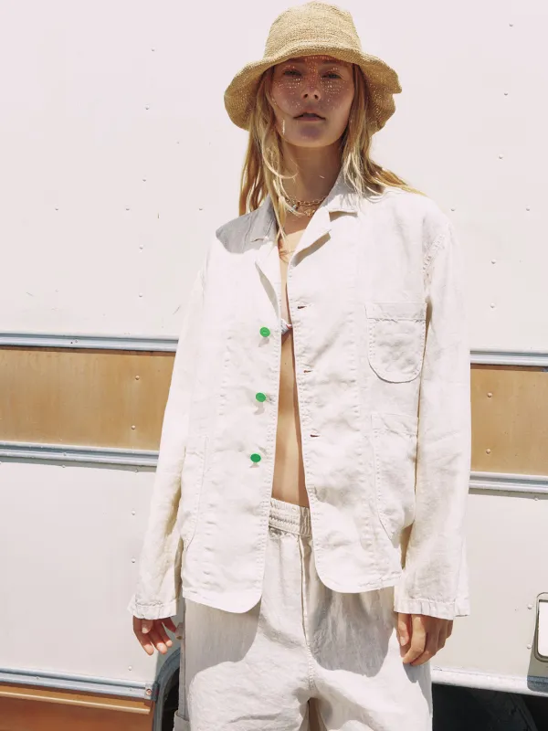 Linen Forager Jacket - Flour sold by Lisa Says Gah