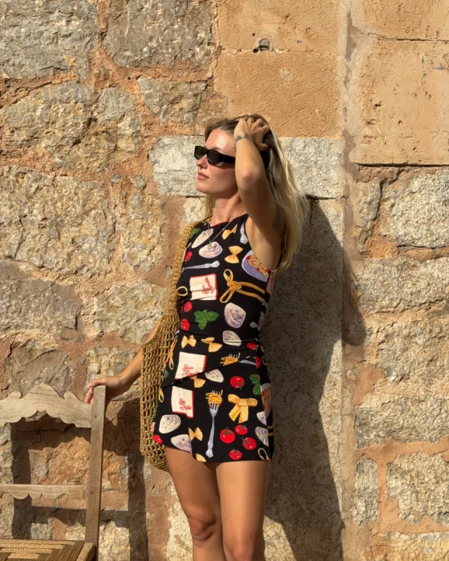 Darcy Skort - Buon Appetito Black sold by Lisa Says Gah