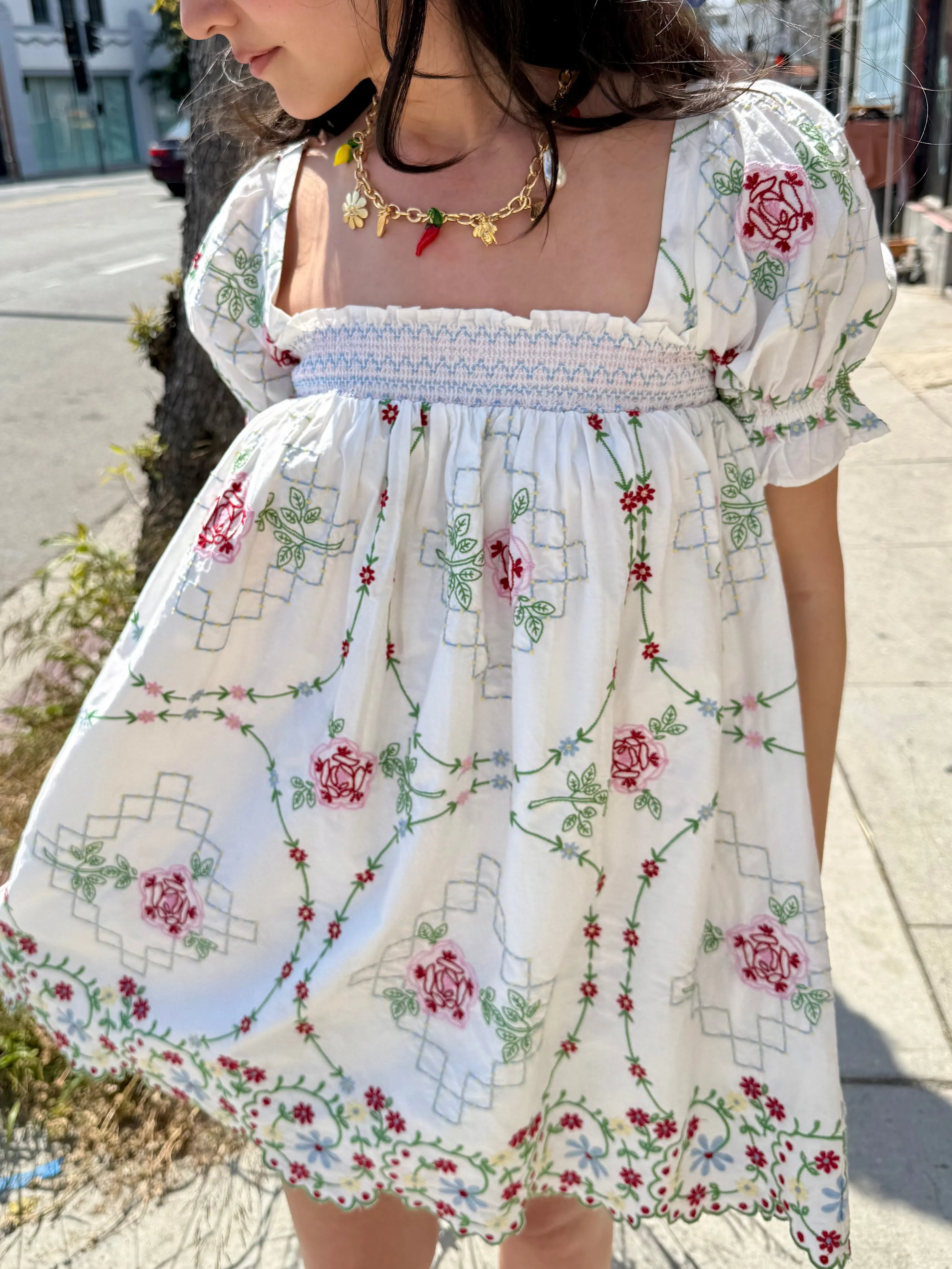 Lulu Mini Dress - Red Embroidery sold by Lisa Says Gah product image thumbnail 2