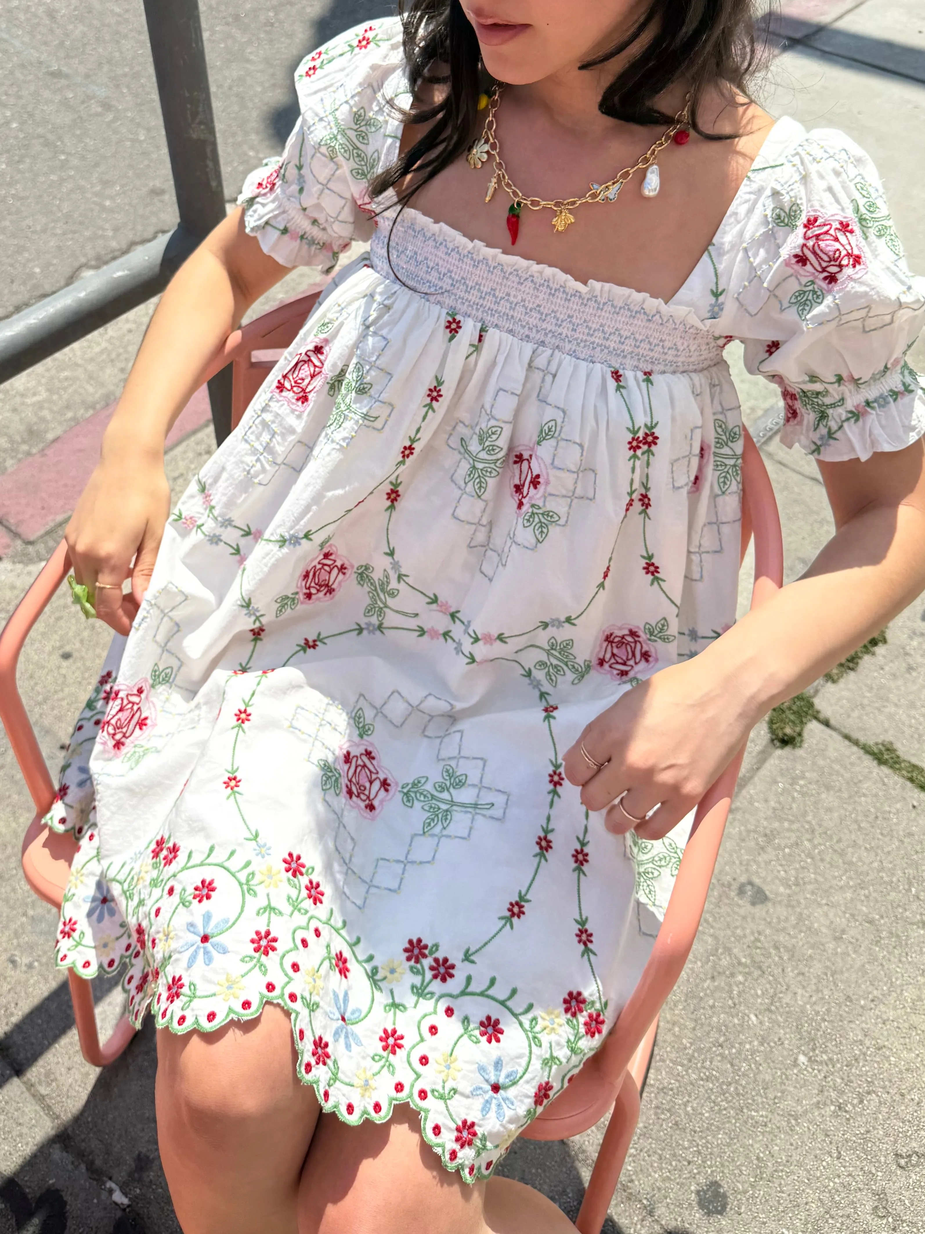 Lulu Mini Dress - Red Embroidery sold by Lisa Says Gah product image thumbnail 3