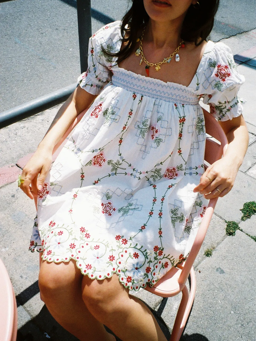 Lulu Mini Dress - Red Embroidery sold by Lisa Says Gah product image thumbnail 5