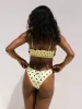 Jezebel Shirred Bow Bikini Top - Butter Spot sold by Lisa Says Gah